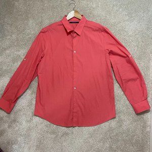 Perry Ellis long sleeve Salmon button down shirt